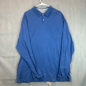Tommy Bahama Relax Blue Men's Long Sleeve Pima Cotton Pocket Polo Shirt, Size XL